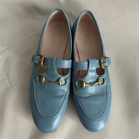 gucci sky blue loafers|blue Gucci loafers women's.